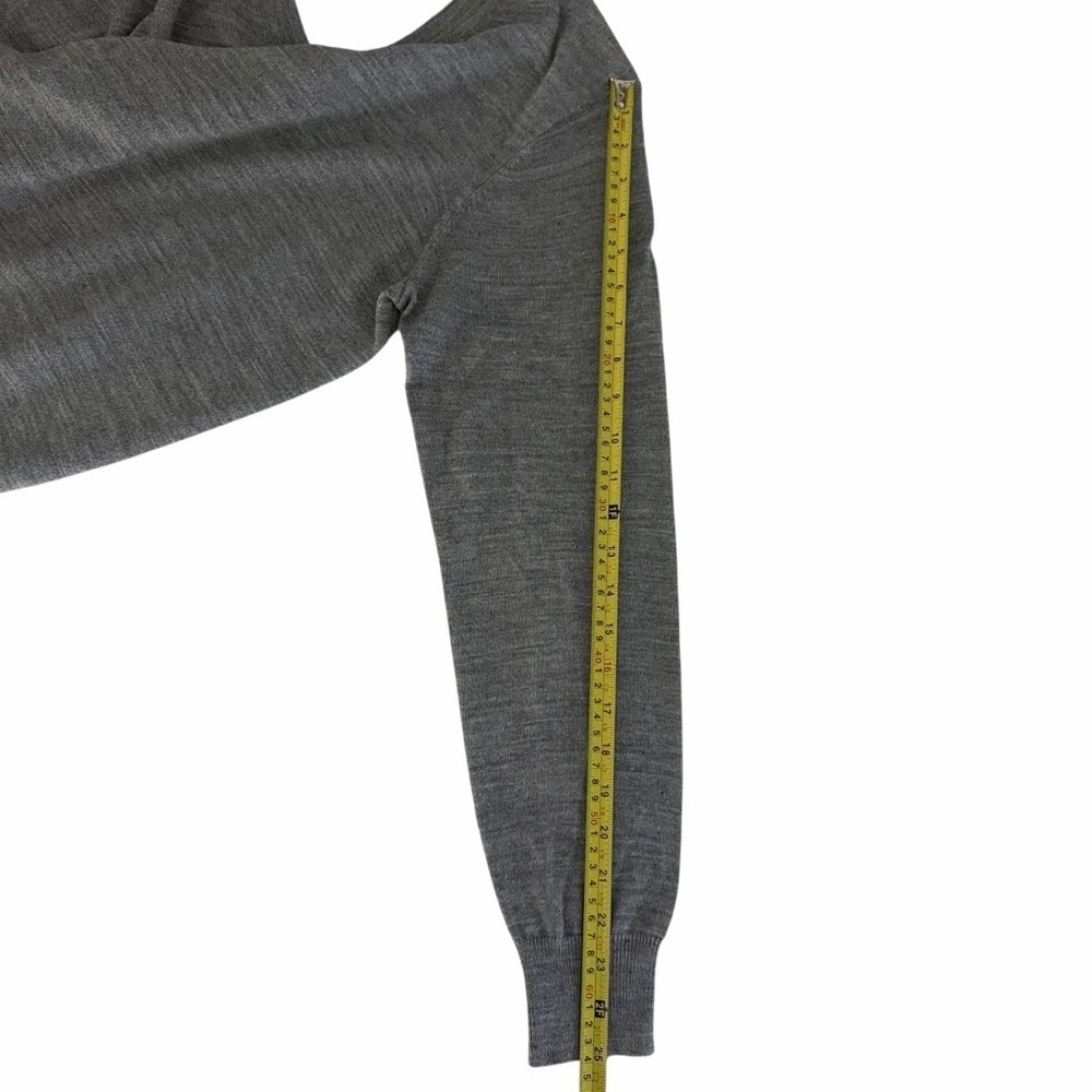 POINT ZERO COLLECTION Grey Merino Blend V-Neck Knit Sweater Large - Picture 13 of 14
